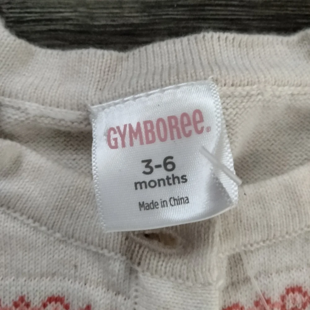 Gymboree Baby Cardigan Sweater Size 3-6 months Ivory Red NWT